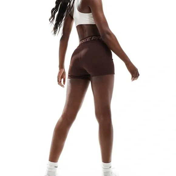Nike Pro Women's Chocolate Brown High-Rise Bike Shorts XS - Picture 5 of 10